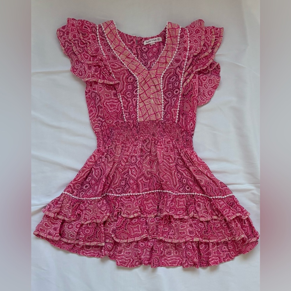 Poupette St. Barth Pink Ruffled Smocked Sundress. Kids, girls 4T